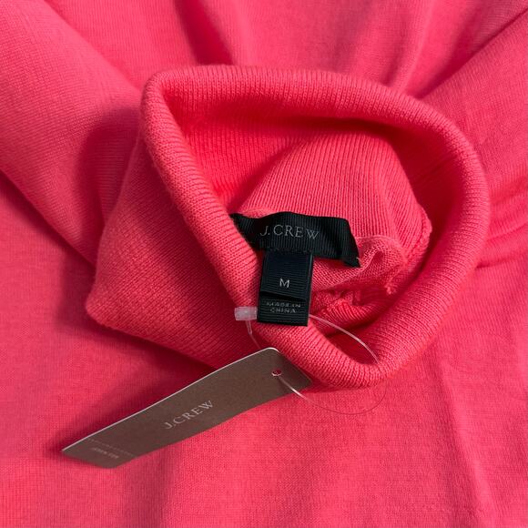 J.Crew Merino Wool Turtleneck Sweater w/Side Slits Neon Blossom Women’s Medium - Picture 6 of 8